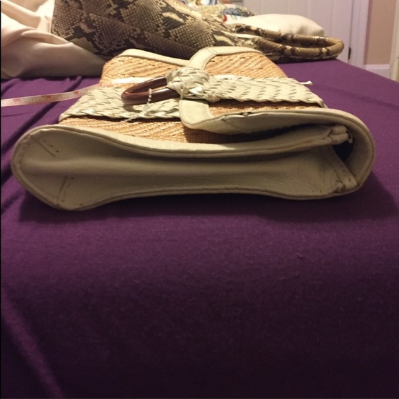 COLE HAAN rattan/ivory clutch - Picture 5 of 5